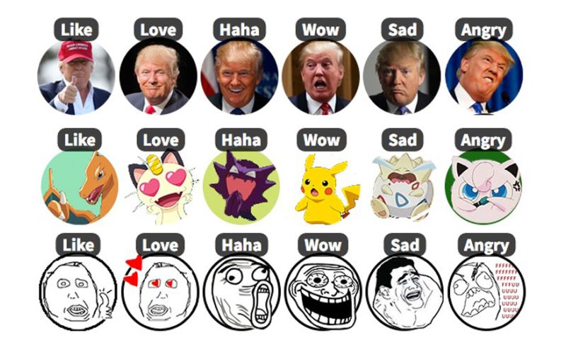 Zo verander je Facebook Reactions in Donald Trump of Pokémon