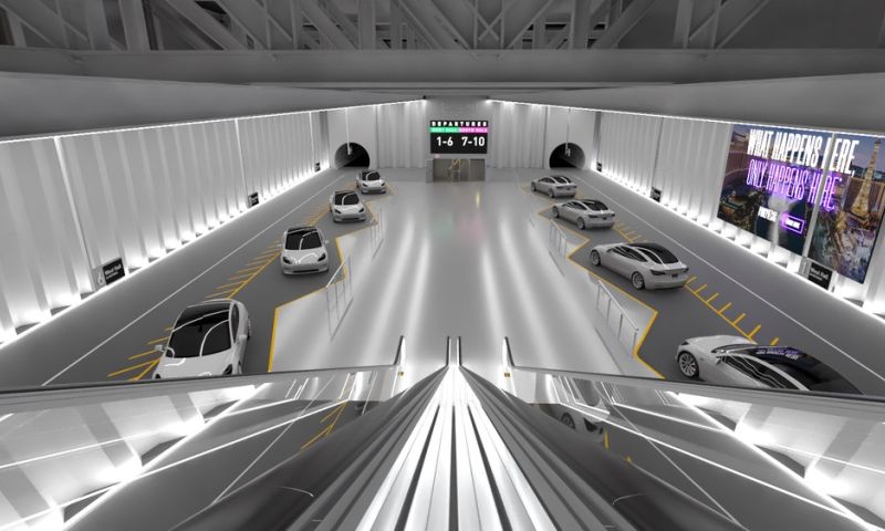 Tesla's rijden door speciaal tunnelsysteem Elon Musk