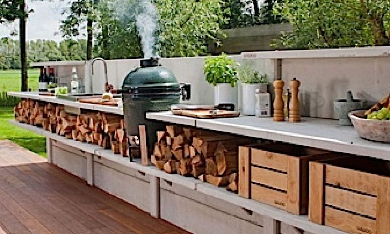 Buiten keuken in plaats van schutting