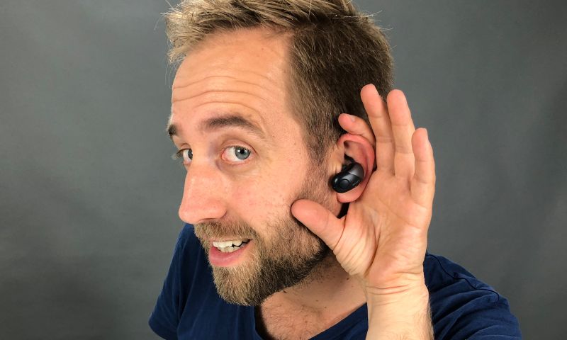 sony earbuds wf-sp700N airpods apple getest review noise canceling