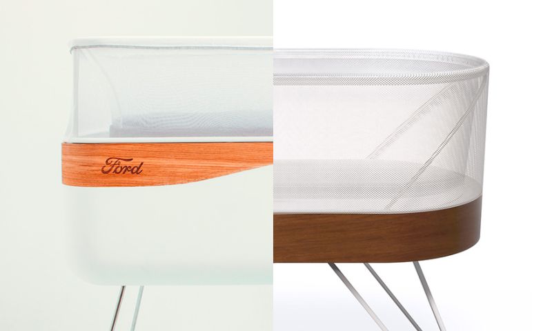 Zoek de verschillen: Ford-babybedje vs Snoo smart crib