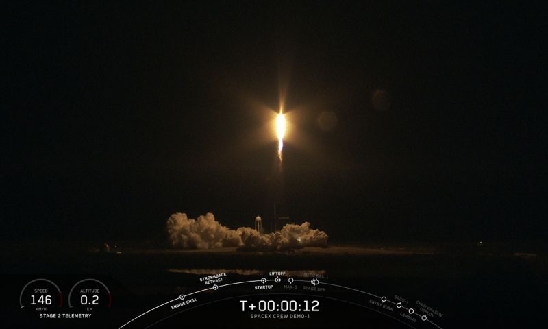 Ruimteschip SpaceX gelanceerd, onderweg naar ISS