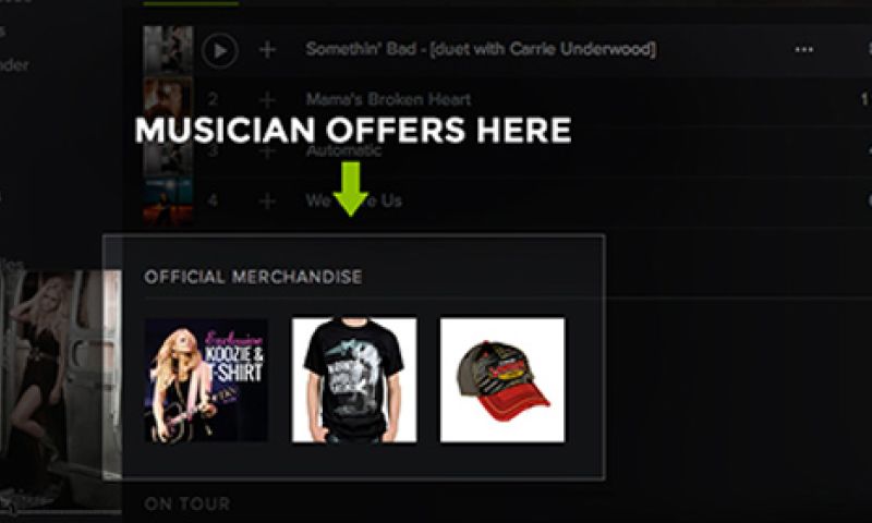 Bands kunnen nu merchandise verkopen binnen Spotify