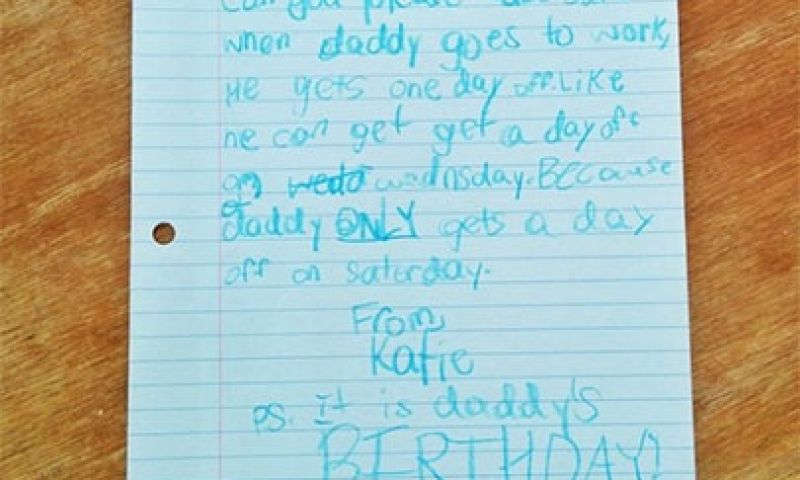 Lief! Meisje schrijft Google brief voor snipperdag voor papa