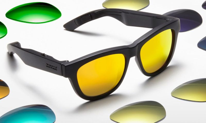 Zonnebril met 'onzichtbare' koptelefoon