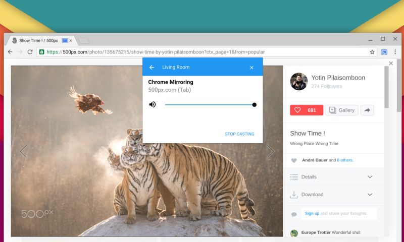 Google bouwt Chromecast in de Chrome-browser in