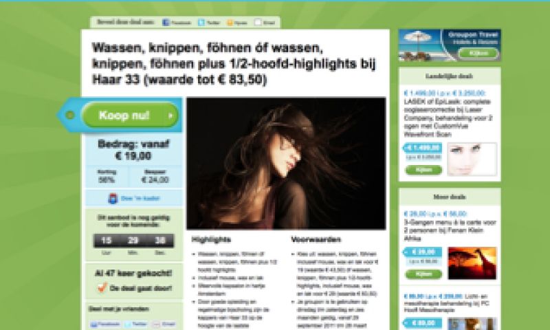 Omzet Groupon blijkt slechts de helft