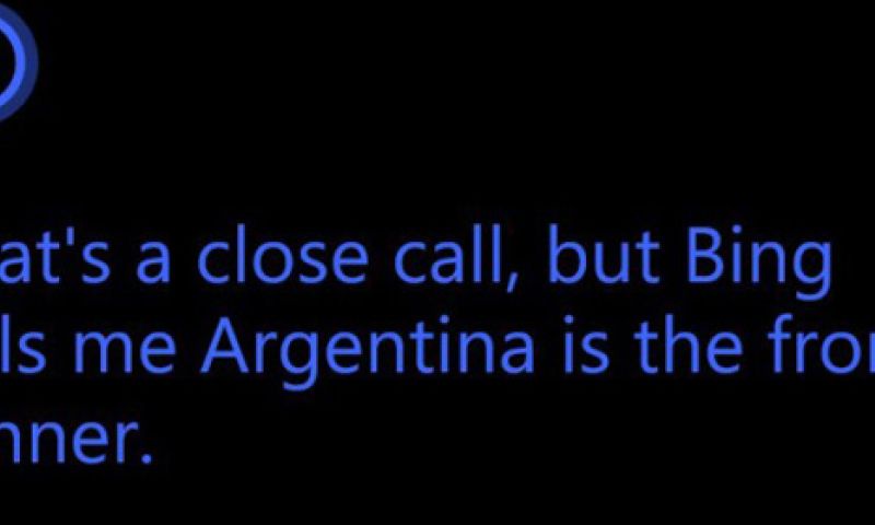 Cortana is eng goed: 14 WK-duels op rij voorspeld