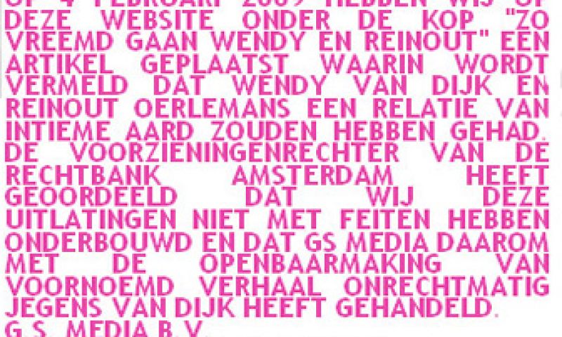 Wendy wint van GeenStijl