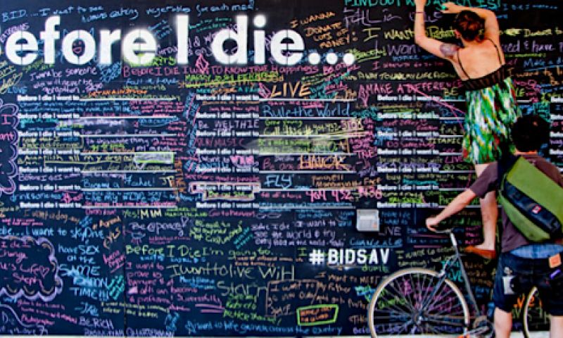 Wat staat er op jouw bucketlist? Gestage opmars 'Before I Die'-muren