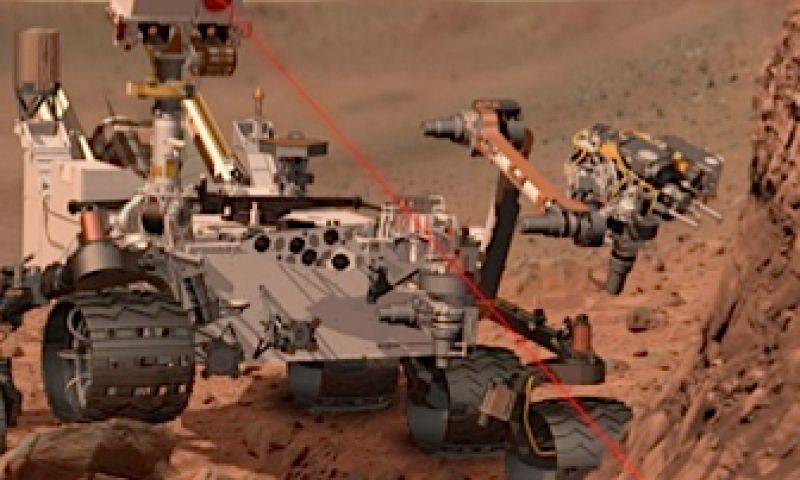  Curiosity zapt eerste Marssteen met laser