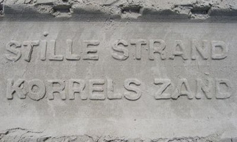 Strandreclame met zandprinter