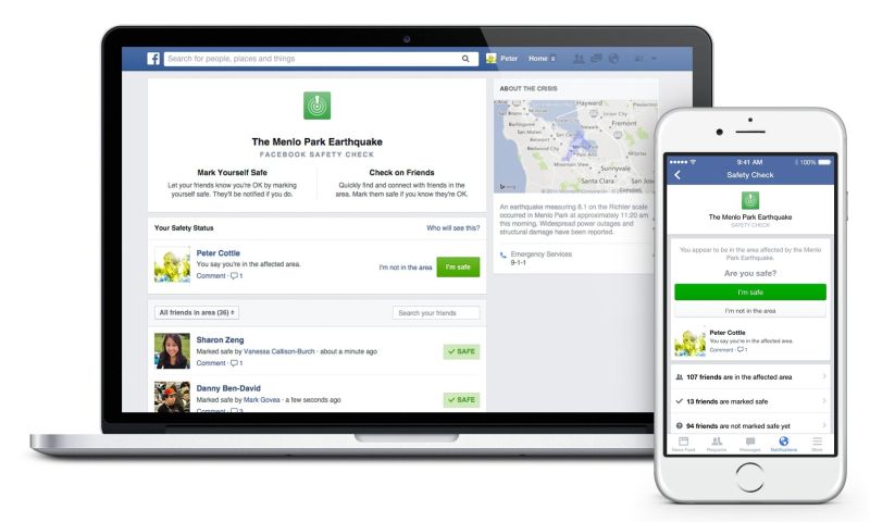 Facebook laat gebruikers zelf Safety Check activeren