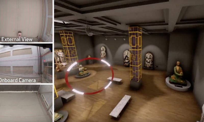 Drones ontwijken virtuele objecten