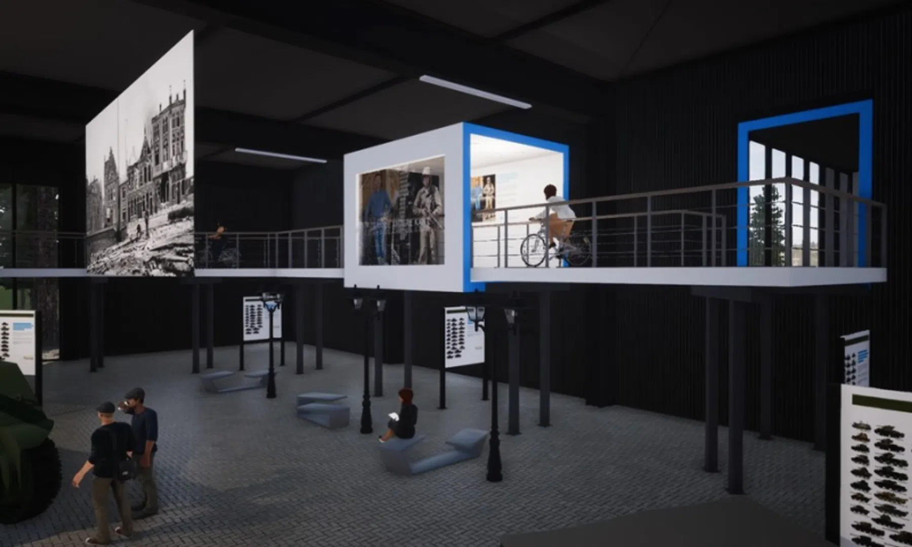 indoor overdekt fietspad 's werelds eerste fietsroute knooppunten overloon militair leger oorlogsmuseum