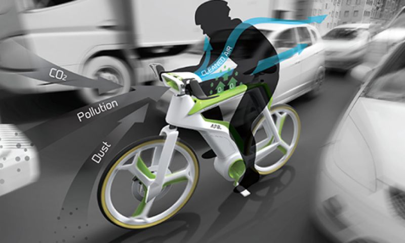 Fiets de stad schoon