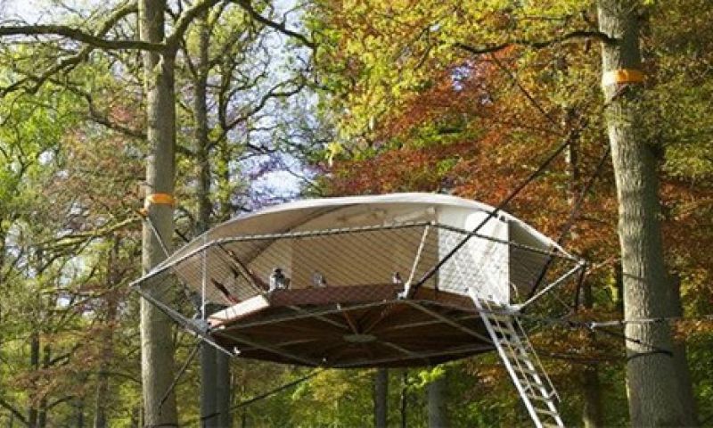 Tuinhuis in de bomen