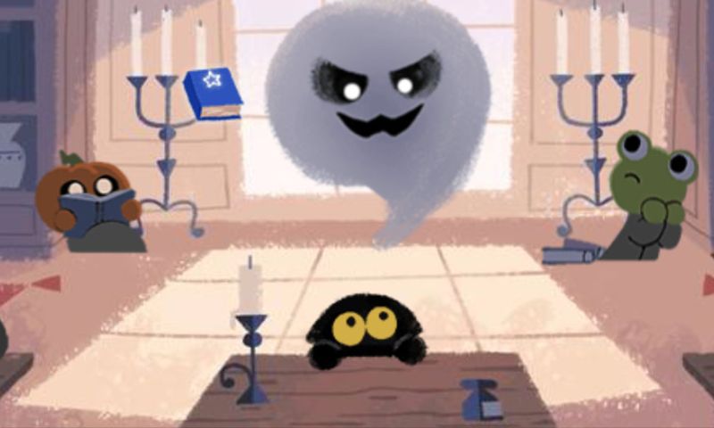 Teken toverspreuken en stop spoken in de Google Halloween Doodle