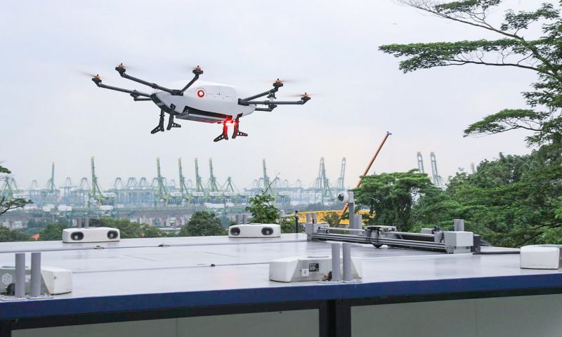 Airbus test dronebezorging naar schepen in Singapore
