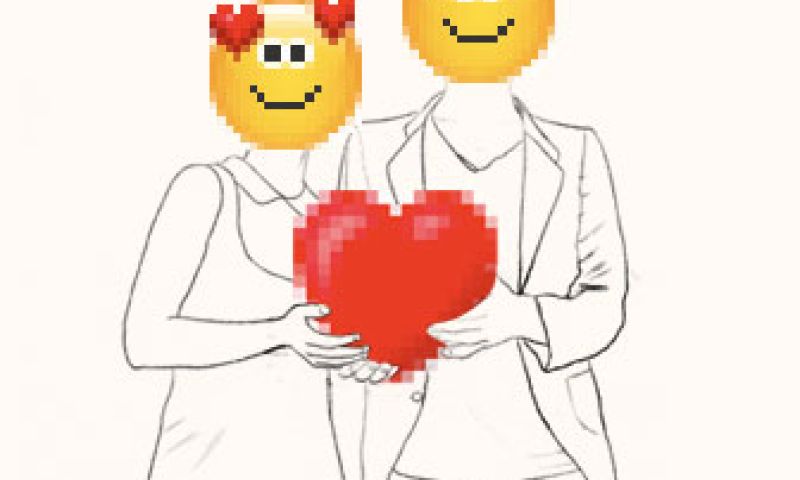 An emoticon love story