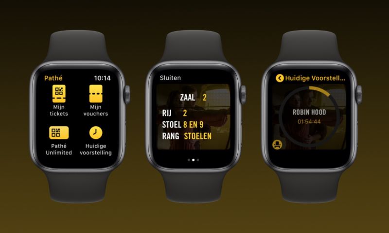 pathe apple watch app toont hoe lang film nog duurt