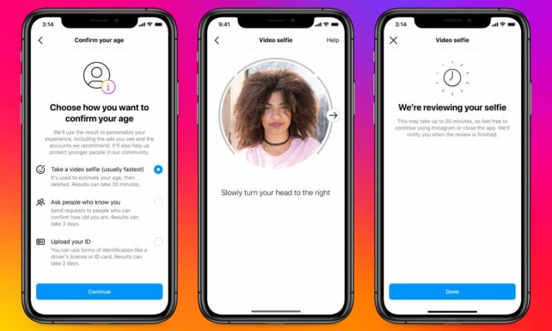 instagram leeftijd controle video selfie europa kunstmatige intelligentie
