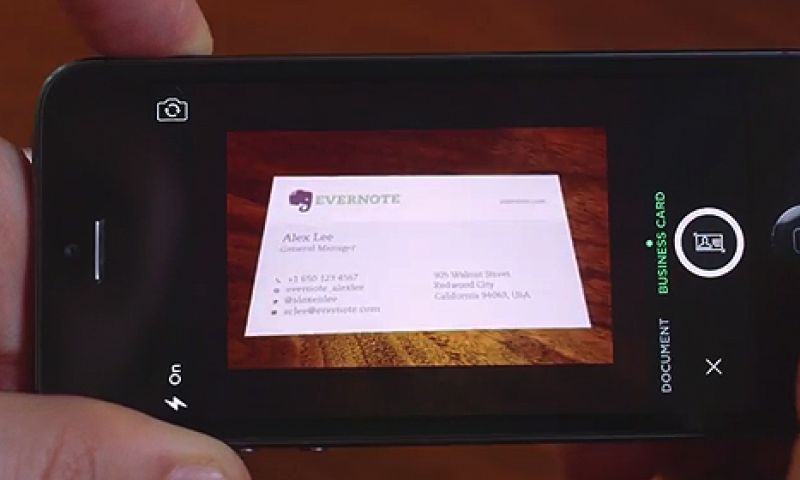 Evernote digitaliseert nu visitekaartjes