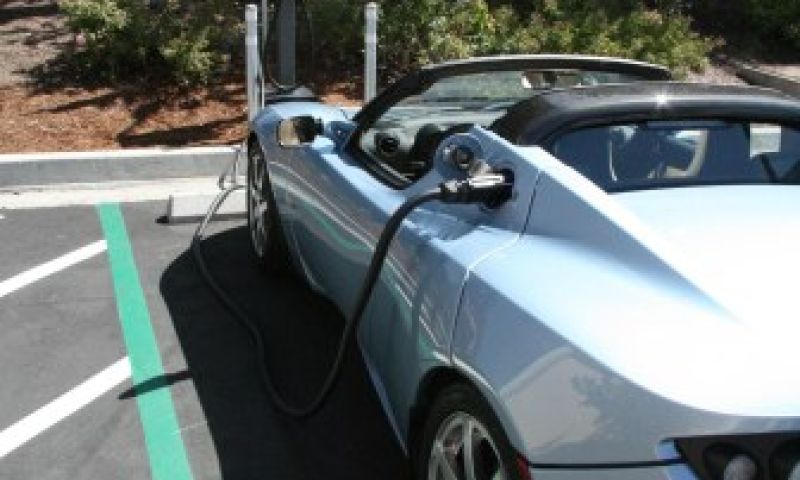 Auto opladen met zonnestroom bij de Rabobank (in de VS)