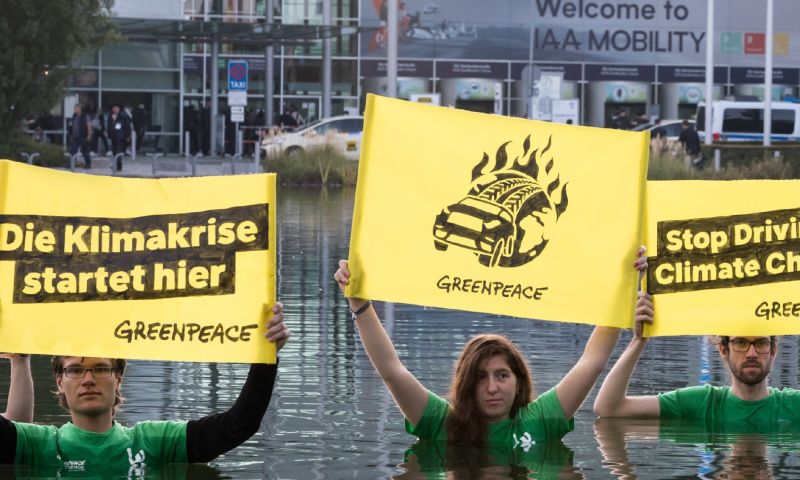 Klimaatprotest bij opening grote autoshow München