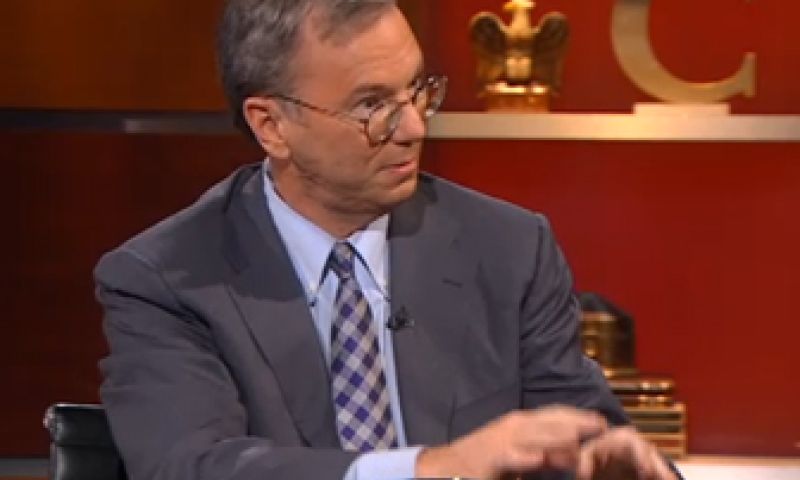 Google-CEO op bezoek bij Stephen Colbert