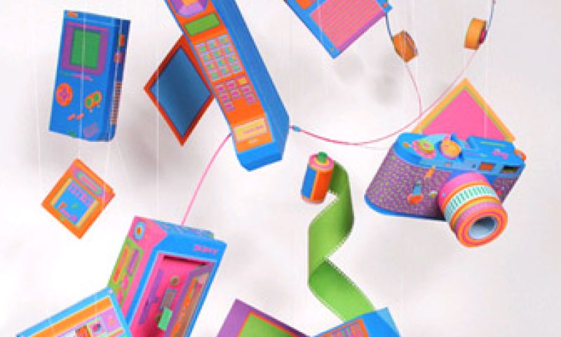 Floppy en walkman van papier