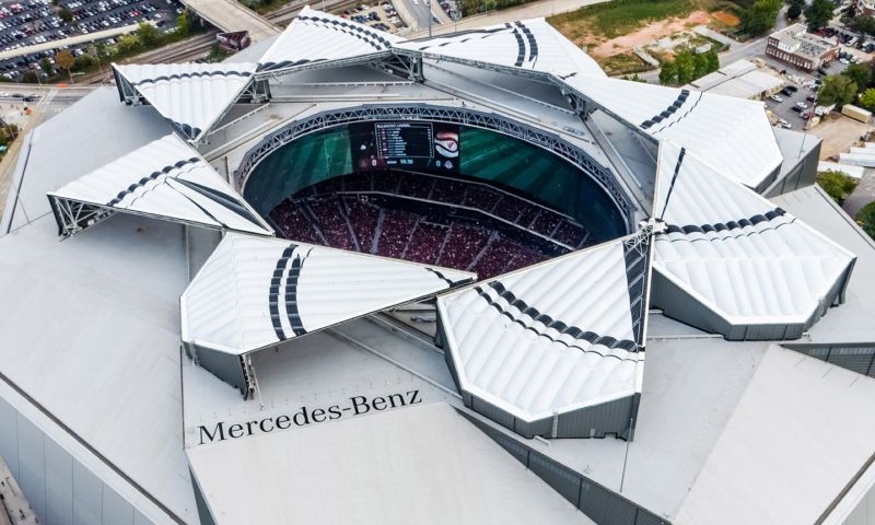 atlanta superbowl mercedes benz stadium stadion HOK architectuur aperture 