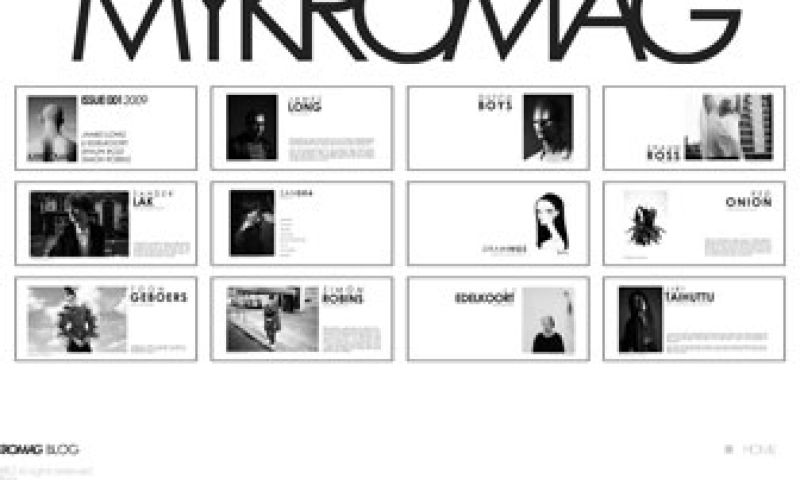Online modemagazine in zwart wit
