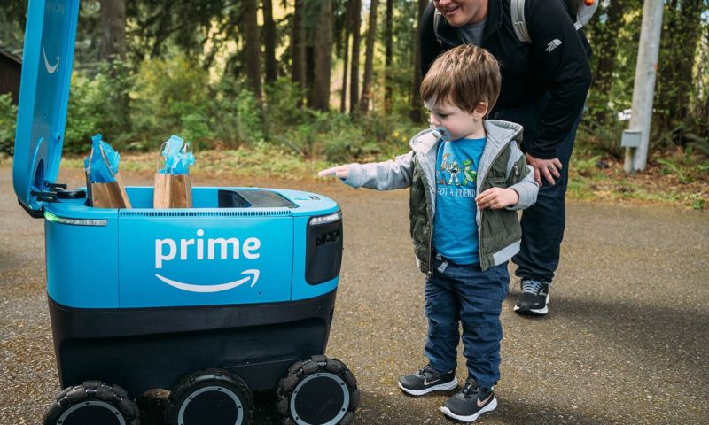 Zelfrijdende bezorgrobot Amazon bezorg robot