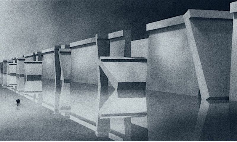 Monument voor Deltawerken in een betonnen goot