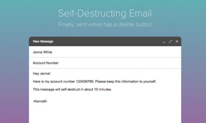 Deze e-mail vernietigt zichzelf in 10… 9… 8…