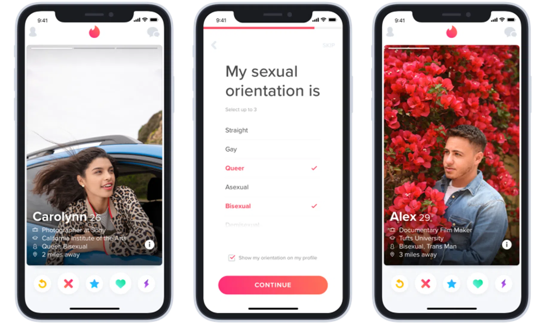 Tinder-gebruikers kunnen seksuele voorkeur op profiel zetten