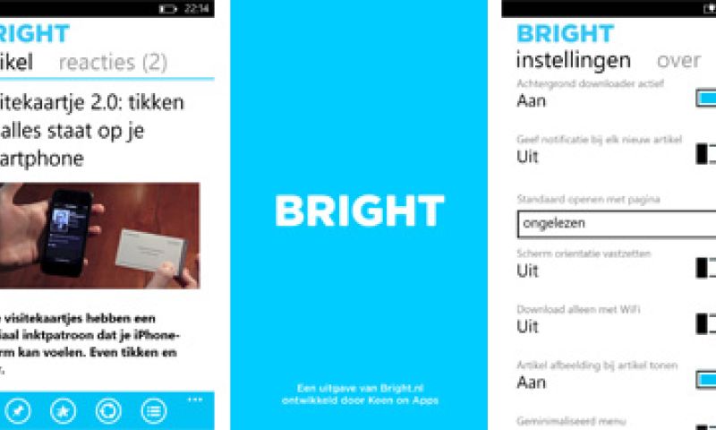 Bright-app voor Windows Phone nu te downloaden