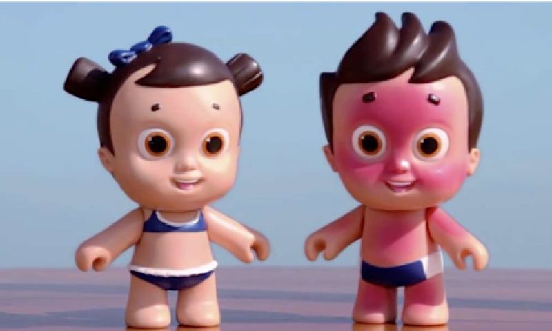 Nivea-pop verbrandt in de zon