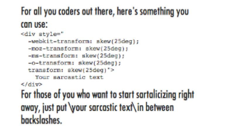 Twitter-spam-actie voor een sarcasme font