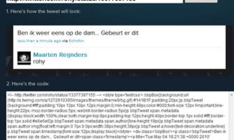 Tweets nu ook te embedden