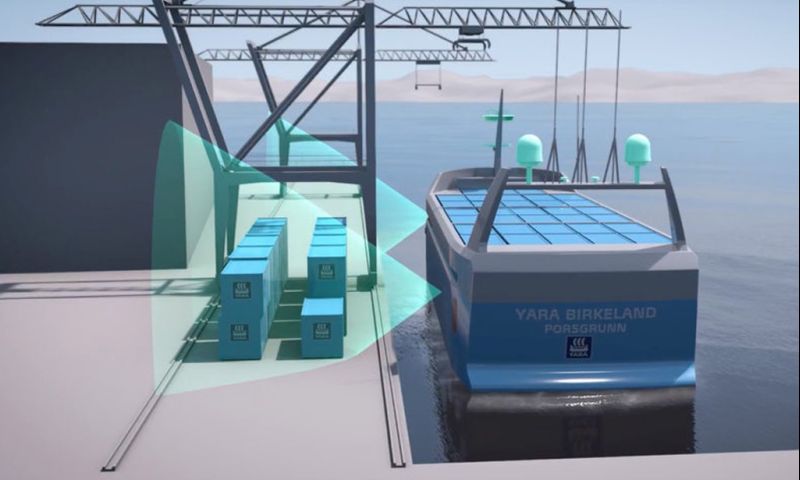 Autonoom elektrisch containerschip in de maak