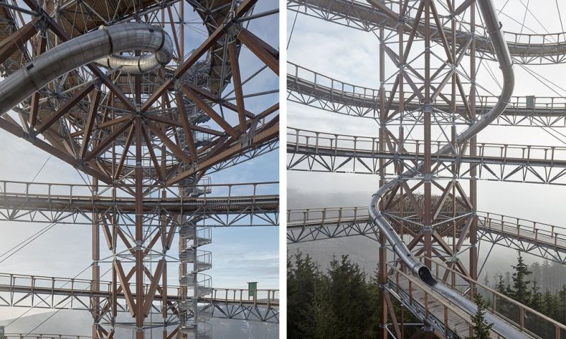 Uitkijktoren met glijbaan in Tsjechië