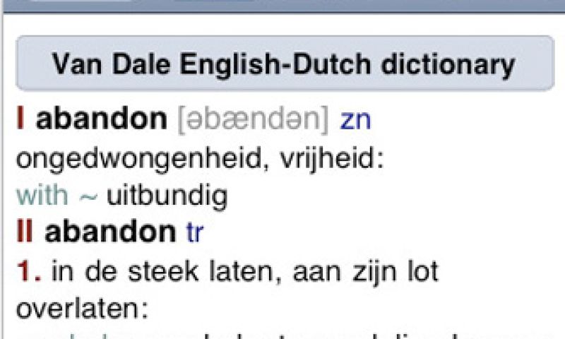 Iens en VanDale op iPhone