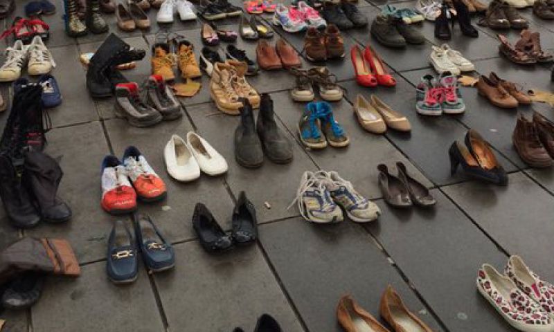 Duizenden lege schoenen in Parijs tegen klimaatverandering