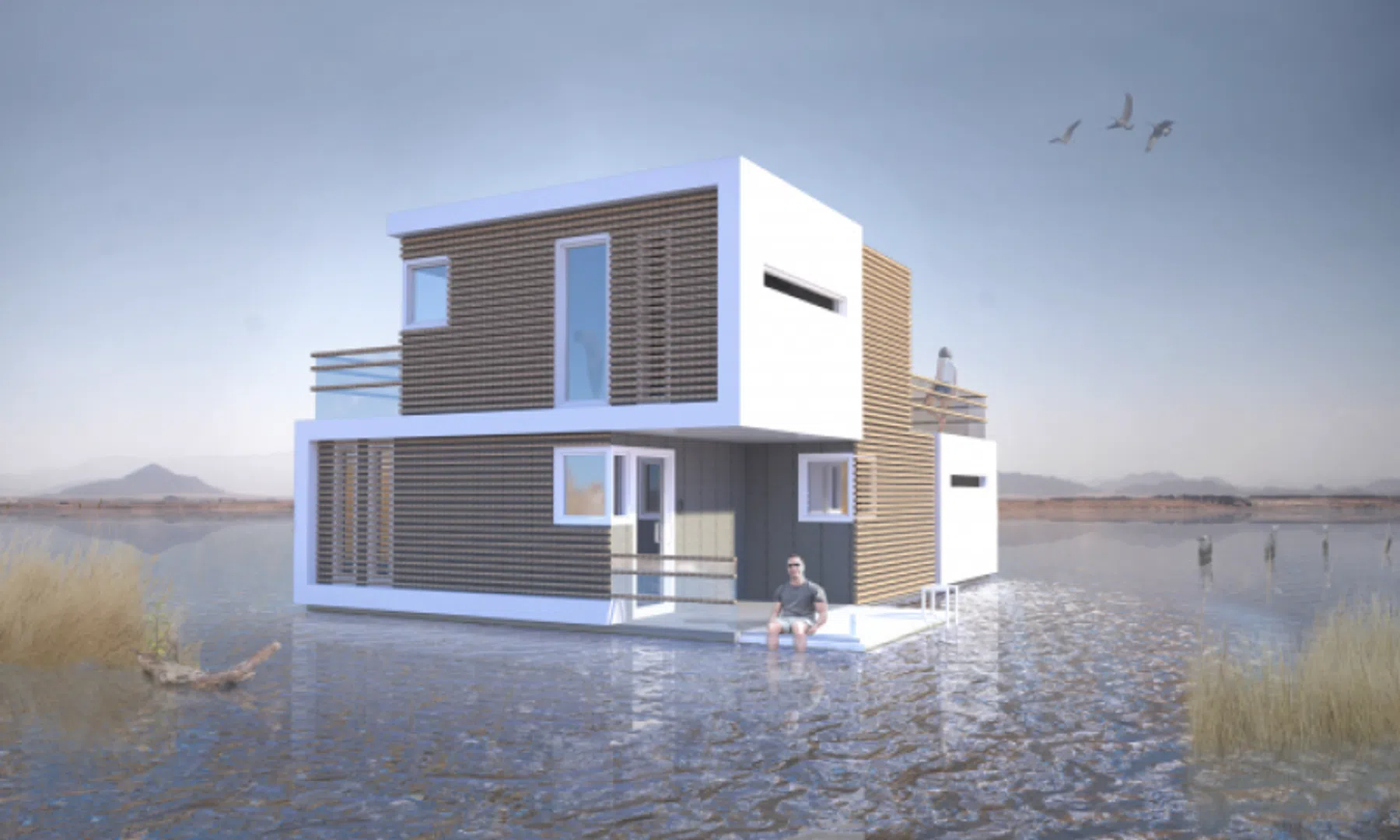 Makkelijker scheiden: deze woonboot drijft uit elkaar