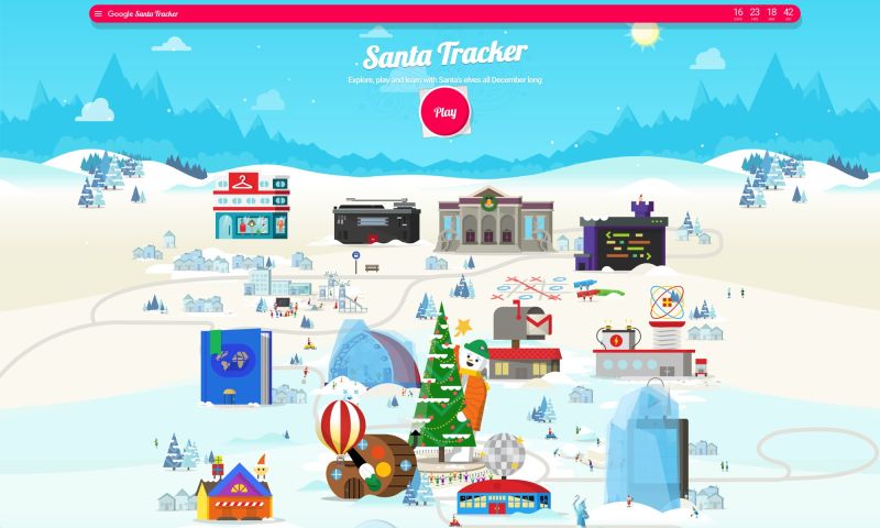 Google Santa Tracker voor feestdagen plezier