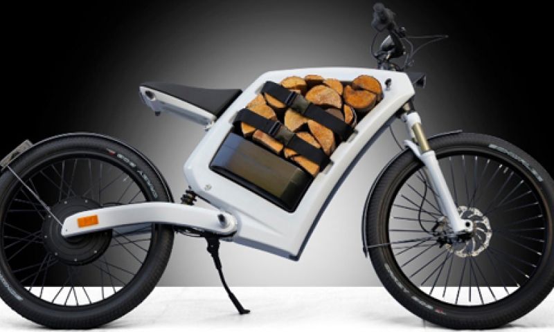 Elektrische brommer draagt je bagage in een open frame