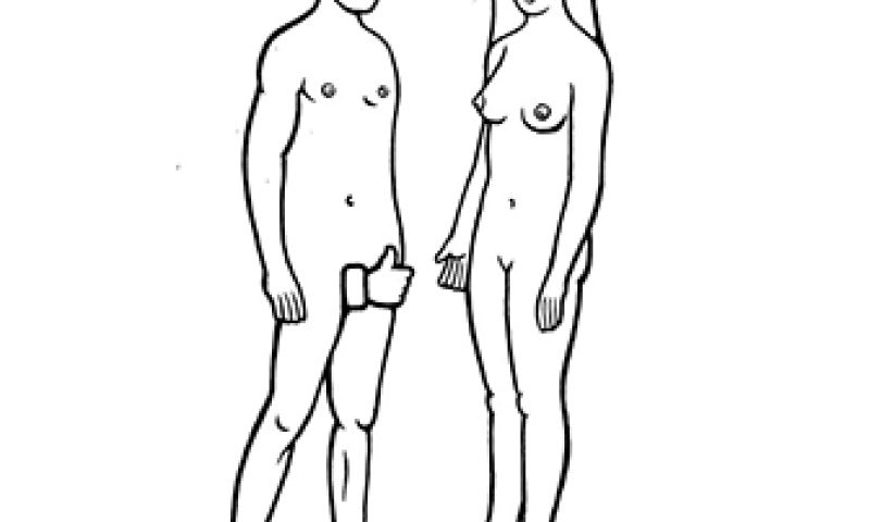 Kunstenaar plaatst de Like op een voetstuk