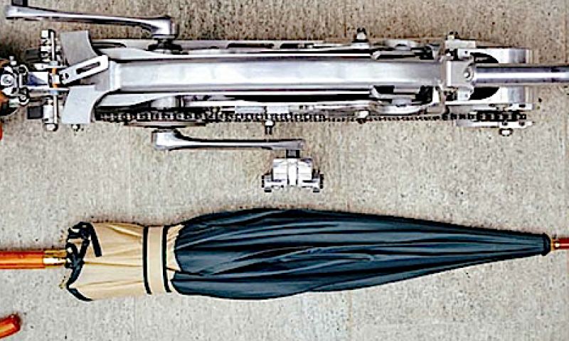 Fiets zonder spaken vouwt op tot paraplu-formaat